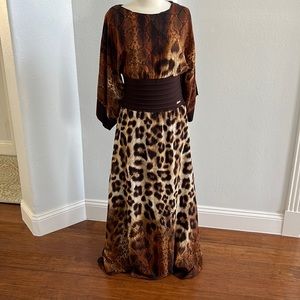 ANIMAL Print Maxi Dress Size L NWOT